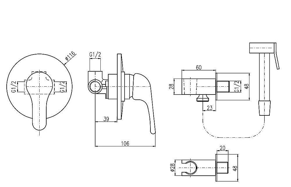 Гигиенический душ Rav-Slezak Sazava SA342/1 хром купить в интернет-магазине сантехники Sanbest
