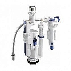 Механизм слива одинарный для низкого бачка Kerasan Retro 751390, без трубы без подводки, хром. купить в интернет-магазине сантехники Sanbest