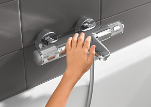 Смеситель для ванны Grohe Grohtherm 1000 Performance 34830000 хром купить в интернет-магазине сантехники Sanbest