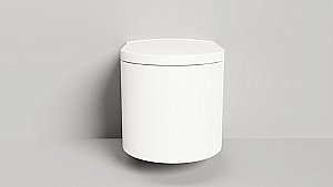 Унитаз подвесной Salini Gemelli 240121KMF из искусственного камня S-Stone, безободковый, с крышкой микролифт, RAL снаружи купить в интернет-магазине Sanbest