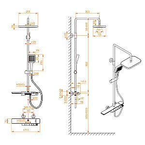 Душевая система RGW Shower Panels SP-34Gr 51140134-11 серая купить в интернет-магазине сантехники Sanbest