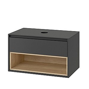 Тумба с раковиной Excellent TUTO MLEX.0102.800.GRBL 80 серый/дуб для ванной в интернет-магазине Sanbest