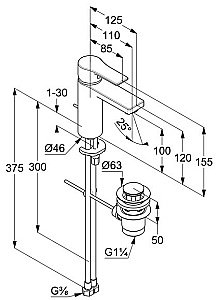 Смеситель для раковины Kludi Zenta SL 482933965 черный матовый купить в интернет-магазине сантехники Sanbest