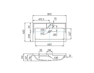 Тумба с раковиной Акватон Мадрид/Фабиа 80 белая глянцевая для ванной в интернет-магазине Sanbest