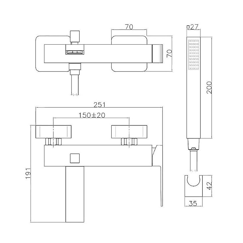 Смеситель для ванны Webert Pegaso PE850101010 золото купить в интернет-магазине сантехники Sanbest