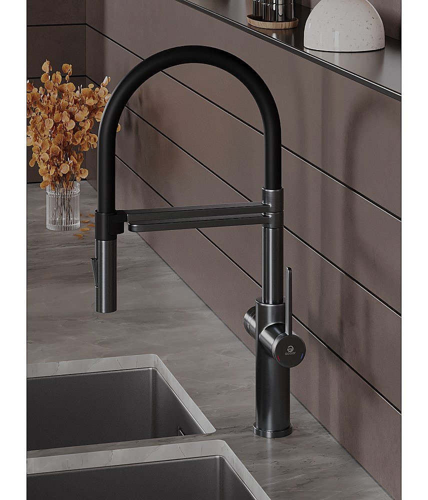 Смеситель для кухни Agger Elegant A3252555 оружейная сталь матовая купить в интернет-магазине сантехники Sanbest