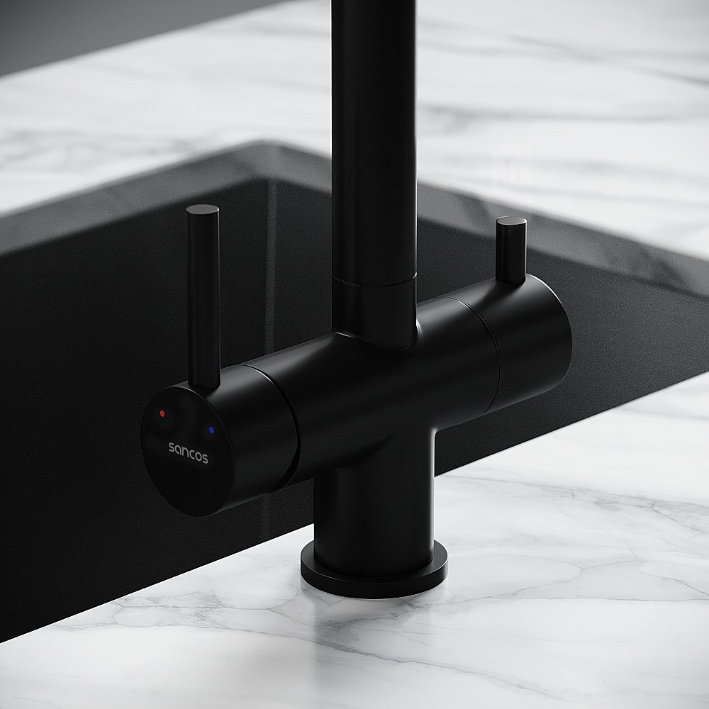 Смеситель для кухни Sancos Spin SC4015MB черный матовый купить в интернет-магазине сантехники Sanbest