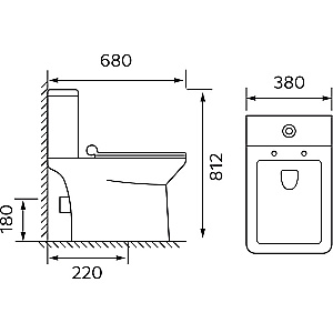 Унитаз напольный Azario Glory AZ-49 белый, безободковый, с бачком, с крышкой микролифт купить в интернет-магазине Sanbest