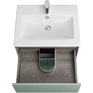 Тумба с раковиной Акватон Форест 60 дуб рошелье/сумеречный голубой для ванной в интернет-магазине Sanbest