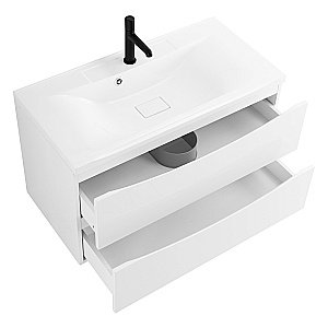 Тумба с раковиной Belbagno MARINO 100 подвесная Bianco Lucido для ванной в интернет-магазине Sanbest