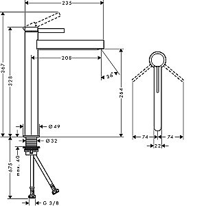 Смеситель для раковины Hansgrohe Finoris 76070670 купить в интернет-магазине сантехники Sanbest