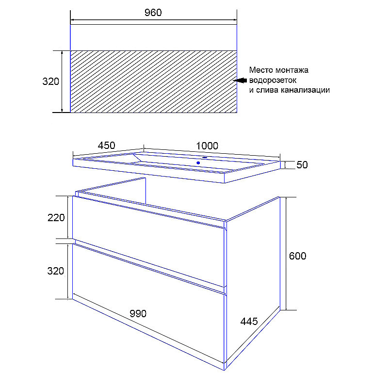 Инсталляция для унитаза Azario AZ-8010-1000 купить в интернет-магазине сантехники Sanbest