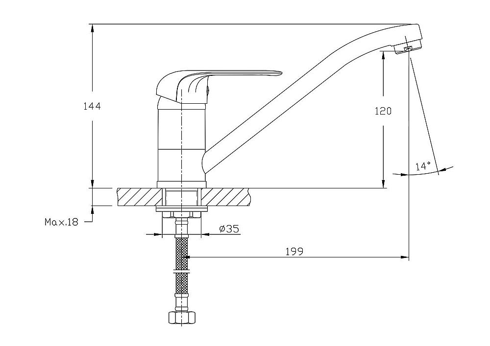 Смеситель для кухни Rush Fiji FI1835-27 купить в интернет-магазине сантехники Sanbest