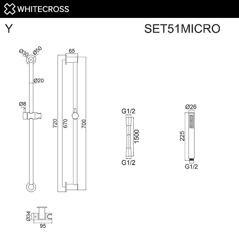 Душевой гарнитур WhiteCross SET51MICROBL черный матовый купить в интернет-магазине сантехники Sanbest