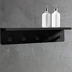 Вешалка с полкой Abber Stein AS1651MB черная матовая купить в интернет-магазине сантехники Sanbest