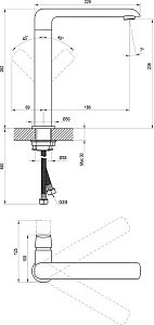 Смеситель для раковины Ravak Flat X070174 черный матовый купить в интернет-магазине сантехники Sanbest