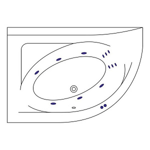 Гидромассажная ванна Excellent Aquarella LINE 170х110 форсунки белые купить в интернет-магазине Sanbest