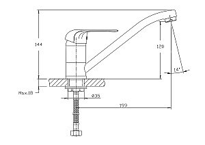 Смеситель для кухни Rush Fiji FI1835-27 купить в интернет-магазине сантехники Sanbest
