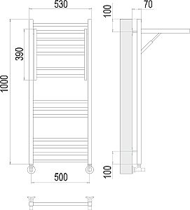 Полотенцесушитель водяной Terminus Валенсия П14 500х1000 купить в интернет-магазине сантехники Sanbest