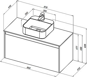 Тумба с раковиной Aquanet Nova Lite 249520 100 дуб рустикальный для ванной в интернет-магазине Sanbest