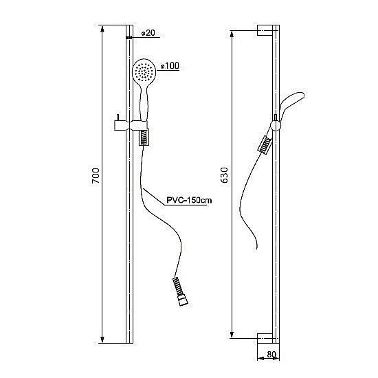 Душевой гарнитур Paini Catania CTCR121L7 хром купить в интернет-магазине сантехники Sanbest