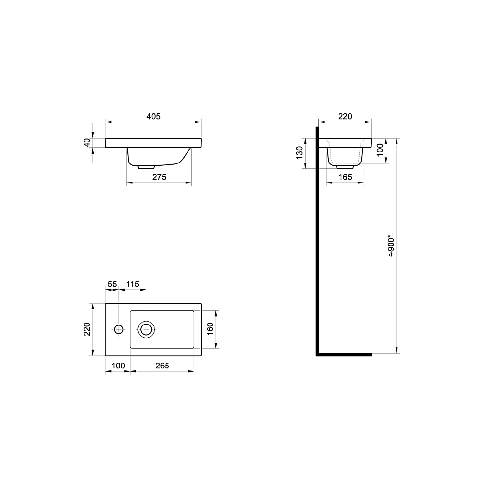 Раковина Акватон Миранда 1WH302500 40 белая купить в интернет-магазине Sanbest