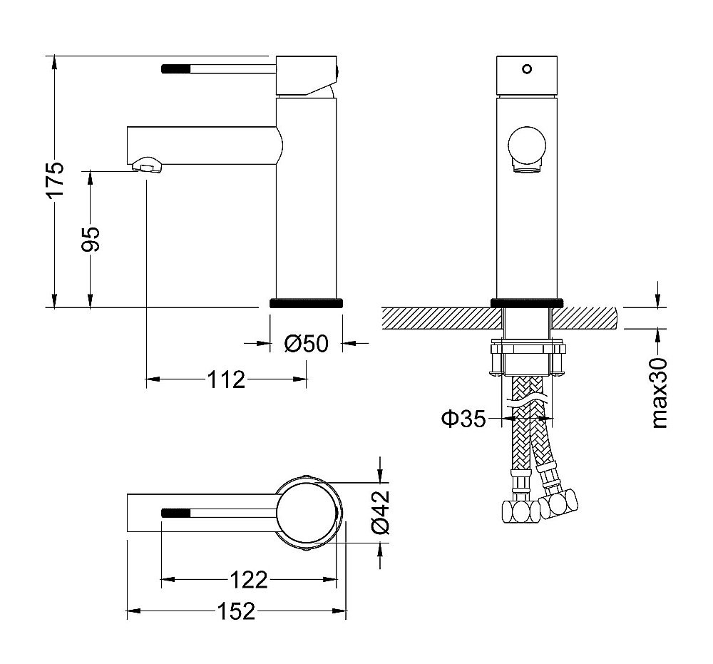 Сместель для раковины Timo SAONA 2361/18F черное золото купить в интернет-магазине сантехники Sanbest