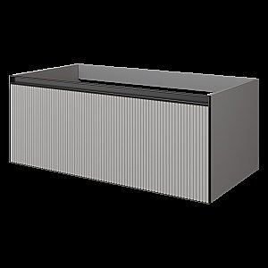 Тумба с раковиной Armadi Art QUATRO 1 100 FUGA LUNA/профиль ANTHRACITE/раковина ANTHRACITE для ванной в интернет-магазине Sanbest
