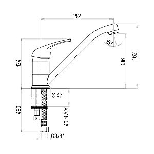 Смеситель для кухни PAINI Jolly 6994573Z1KM бежевый гранит купить в интернет-магазине сантехники Sanbest