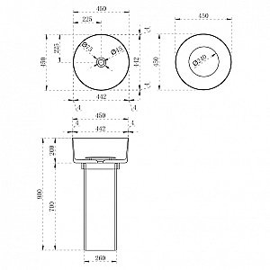 Раковина ABBER Kristall AT2702Opal-H купить в интернет-магазине Sanbest