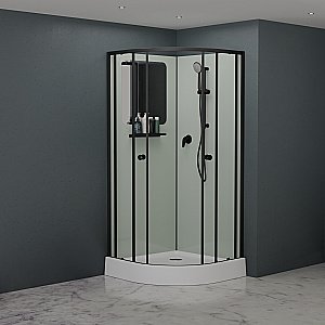 Душевая кабина RGW Andaman AN-208B 381320888-14 80x80 стекло прозрачное/профиль черный купить в интернет-магазине Sanbest