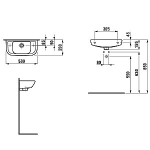 Раковина-мини Laufen Pro B 8.1695.7.000.105.1 белая купить в интернет-магазине Sanbest