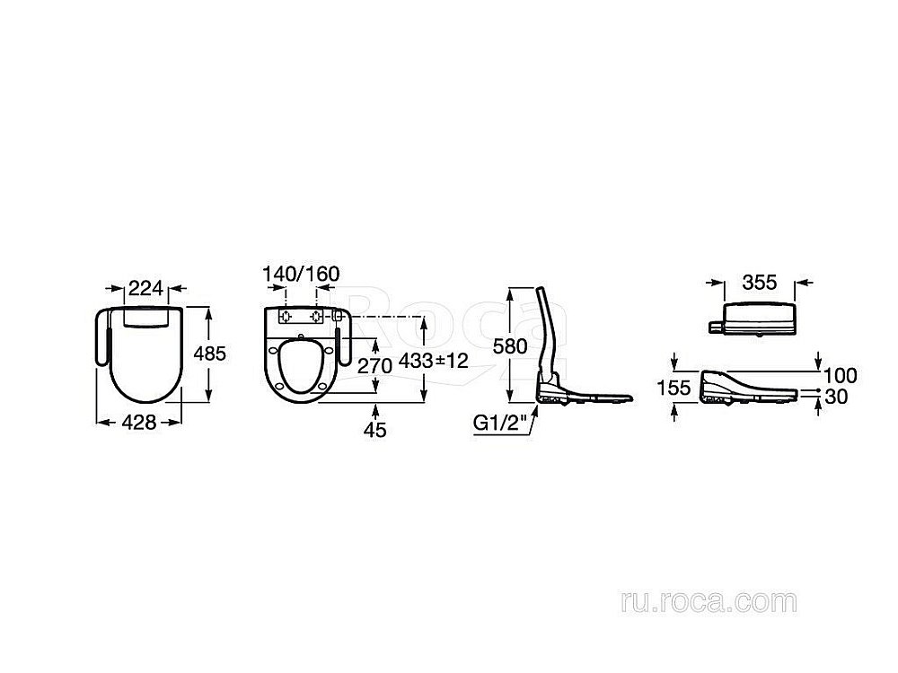 Крышка-биде Roca Multiclean Advance Round 804001001 купить в интернет-магазине Sanbest