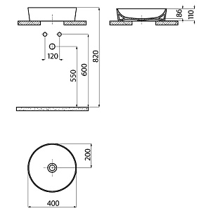 Раковина Creavit Ultra 40 UL140-00CB00E-0000 белая купить в интернет-магазине Sanbest