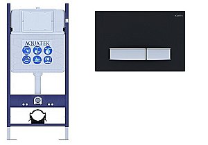 Инсталляция для унитаза Aquatek ECO Standart INS-0000014 с кнопкой KDI-0000031 черная матовая/никель купить в интернет-магазине сантехники Sanbest