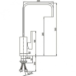 Смеситель для кухни PAINI Dax-R 84CR572RKM хром купить в интернет-магазине сантехники Sanbest