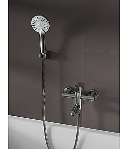 Смеситель для ванны Agger Easy A3121200 с душевым набором, хром глянцевый купить в интернет-магазине сантехники Sanbest