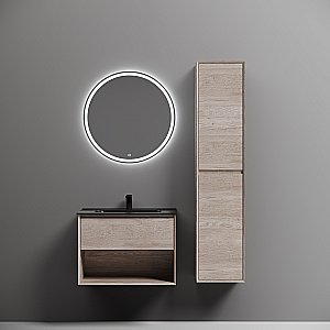 Тумба с раковиной Sancos Marmi 1.0 70 MR1.070EG дуб галифакс натуральный для ванной в интернет-магазине Sanbest