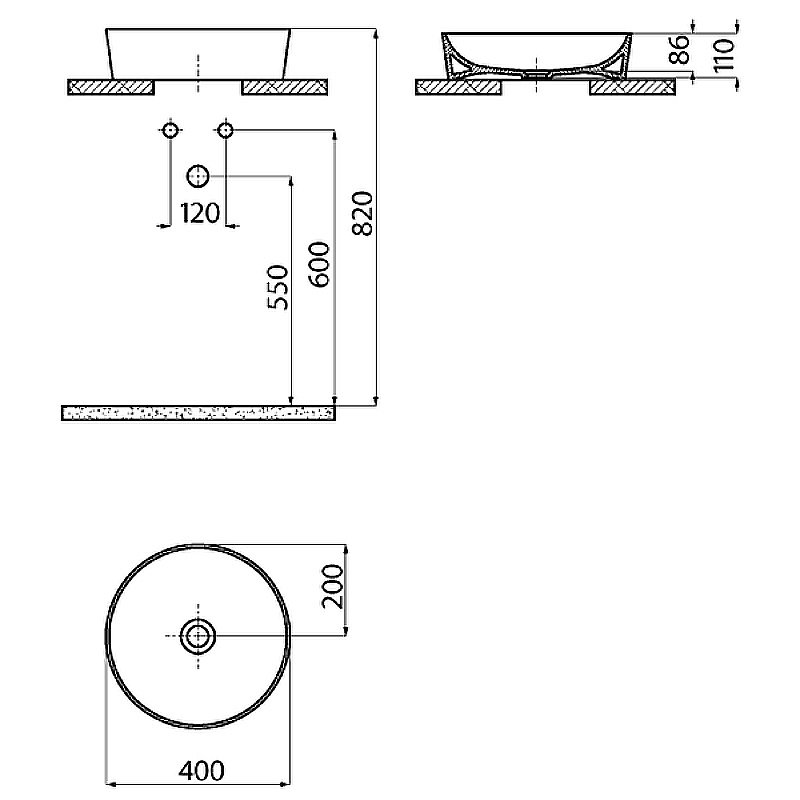 Раковина Creavit Ultra 40 UL140-00CB00E-0000 белая купить в интернет-магазине Sanbest