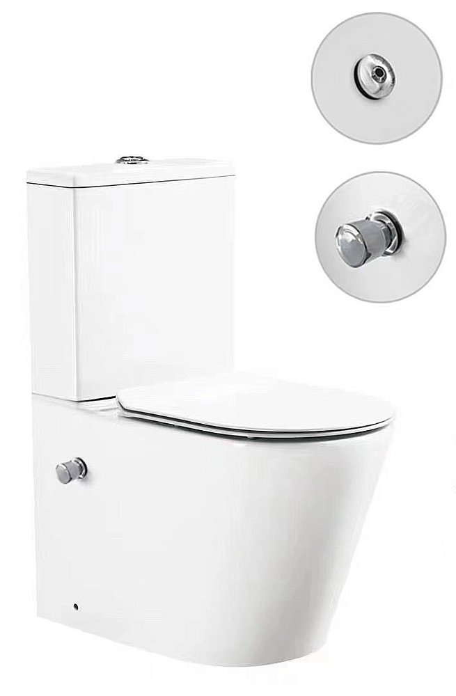 Унитаз напольный SantiLine SL-5014SM-BD безободковый, с бачком, с крышкой микролифт, белый купить в интернет-магазине Sanbest