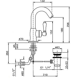 Смеситель для раковины Nicolazzi El Capitan 3454BZ75C бронза купить в интернет-магазине сантехники Sanbest