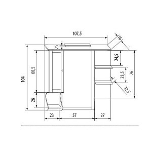 Зеркало со шкафом Eban Eleonora Modular 107 орех в ванную от интернет-магазине сантехники Sanbest