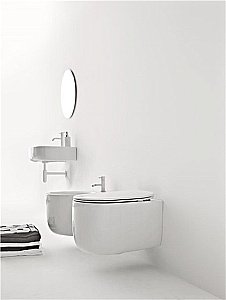 Унитаз подвесной Kerasan Nolita 5315 белый, безободковый, смыв торнадо купить в интернет-магазине Sanbest