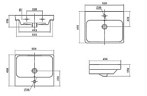 Тумба с раковиной Акватон Сканди 55 белая/дуб рустикальный для ванной в интернет-магазине Sanbest