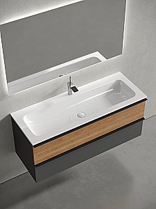 Тумба с раковиной Sancos DELTA DL120GR 120 дуб красный/графит для ванной в интернет-магазине Sanbest