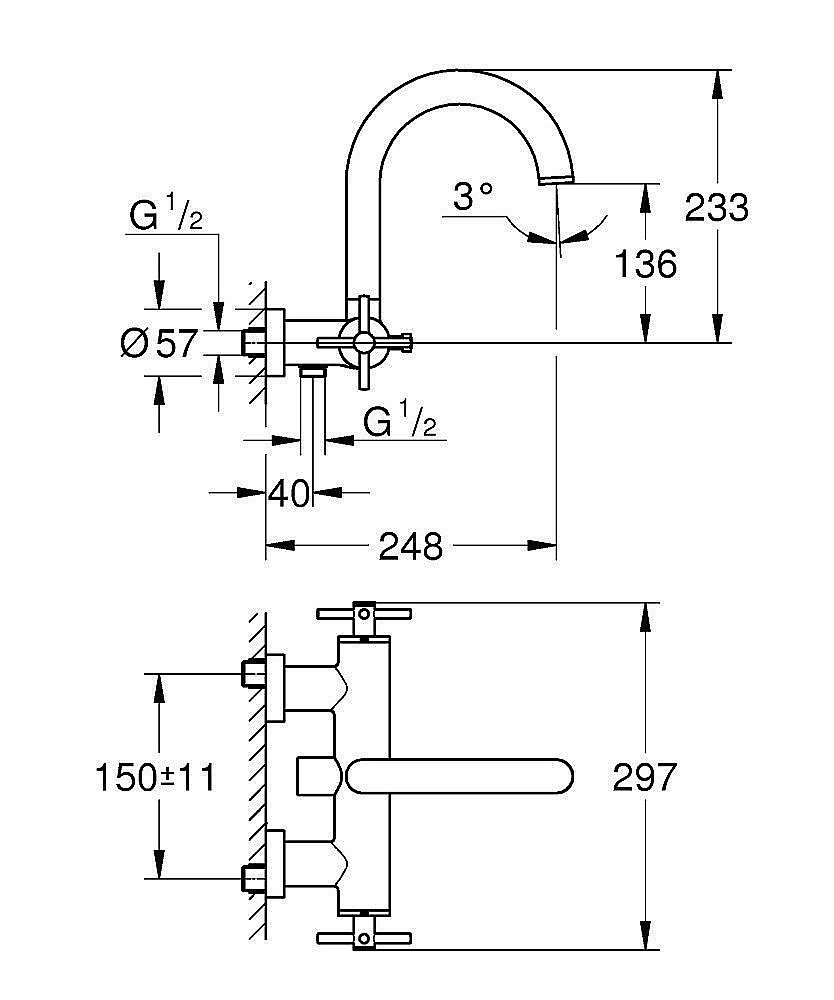 Смеситель для ванны Grohe Atrio New 25010AL3 графит купить в интернет-магазине сантехники Sanbest