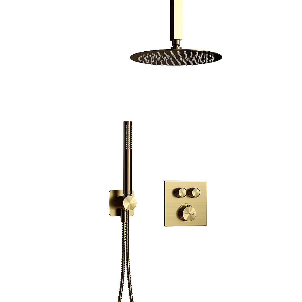 Душевая система WasserKraft A5548.353.259.285.194.286 с термостатом, золото матовое купить в интернет-магазине сантехники Sanbest
