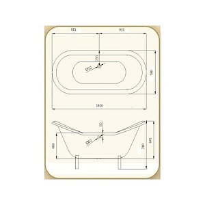 Ванна чугунная Magliezza Julietta 183x78 белая/ножки бронза купить в интернет-магазине Sanbest