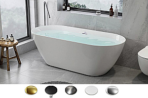 Акриловая ванна Royal Bath Pafos RB611701 175х75 Белая/Фурнитура Черная матовая купить в интернет-магазине Sanbest