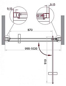 Душевая дверь Belbagno MARMI-B-1 100 стекло прозрачное/профиль хром купить в интернет-магазине Sanbest